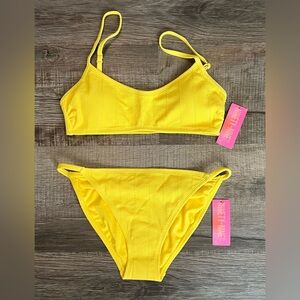 Women’s Bright Yellow Bikini Set, Top and Bottom Size Medium